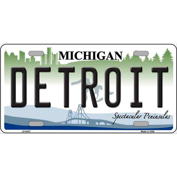 Detroit Michigan Metal Novelty License Plate LP-6107