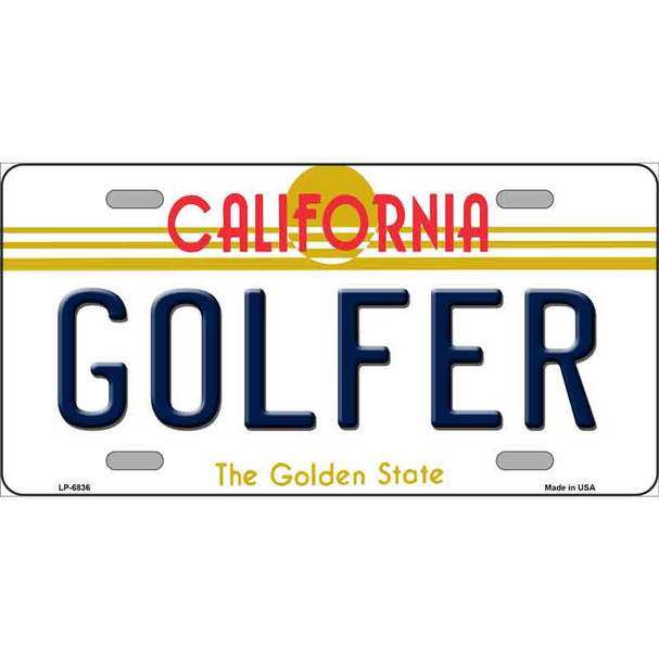 Golfer California Novelty Metal License Plate