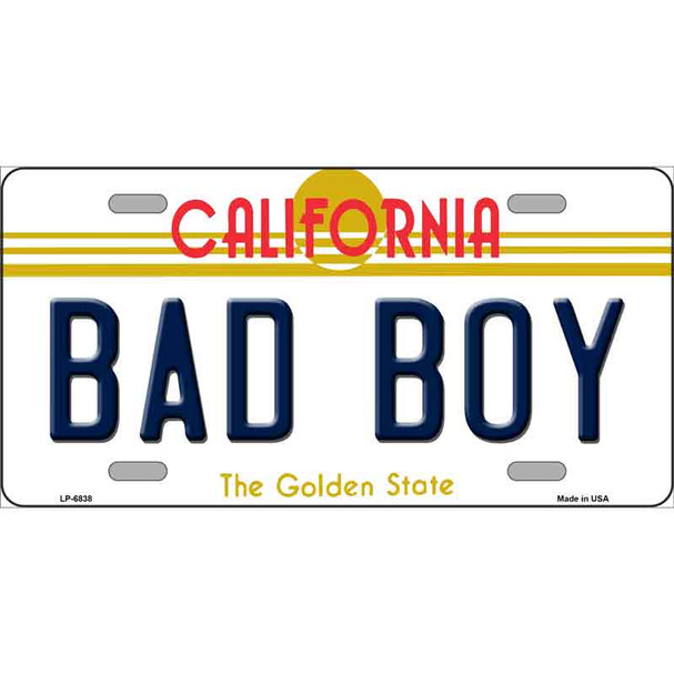 Bad Boy California Novelty Metal License Plate