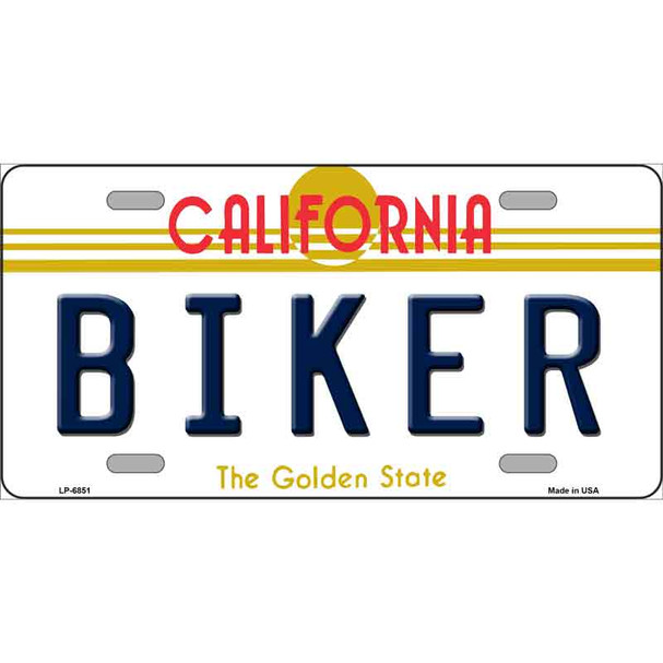 Biker California Novelty Metal License Plate