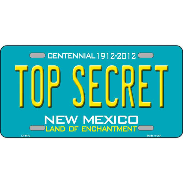 Top Secret New Mexico Novelty Metal License Plate