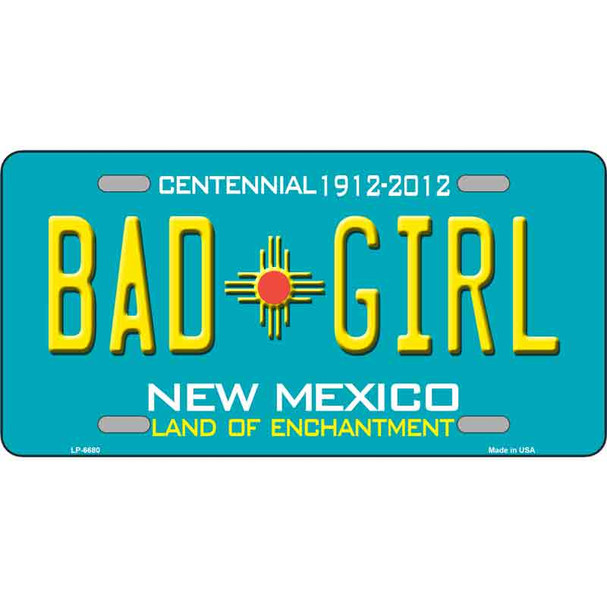 Bad Girl New Mexico Novelty Metal License Plate