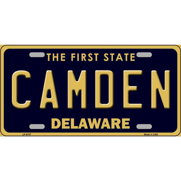 Camden Delaware Novelty Metal License Plate