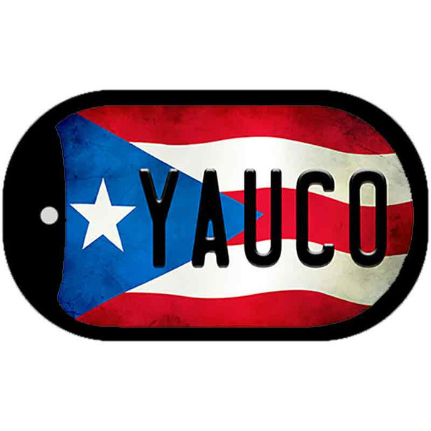 Yauco Puerto Rico State Flag Novelty Metal Dog Tag Necklace DT-11392
