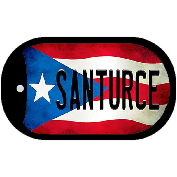 Santruce Puerto Rico State Flag Novelty Metal Dog Tag Necklace DT-11399