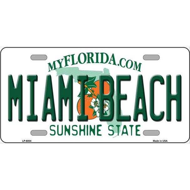 Miami Beach Florida Novelty Metal License Plate LP-6004