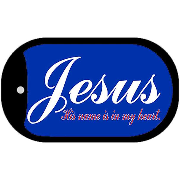 Jesus Is My Heart Novelty Metal Dog Tag Necklace DT-2782