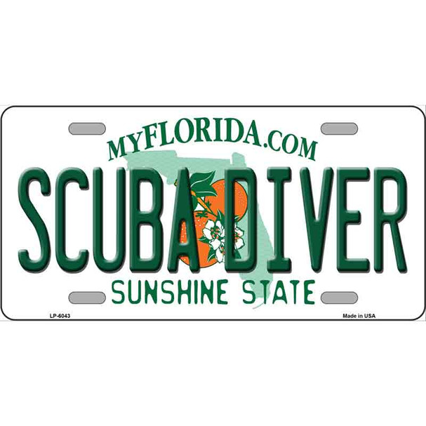 Scuba Diver Florida Novelty Metal License Plate