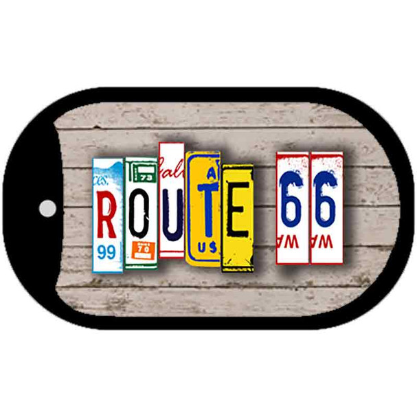 Route 66 License Plate Art Novelty Metal Dog Tag Necklace DT-7853