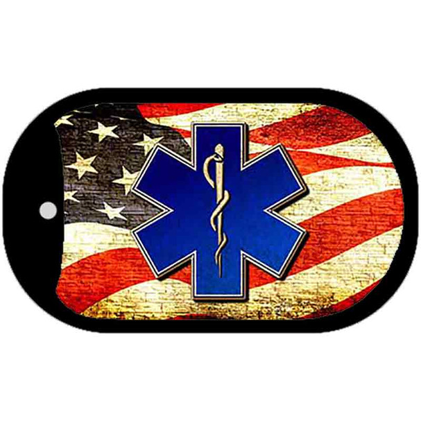 EMT Logo With USA Flag Novelty Metal Dog Tag Necklace DT-8642