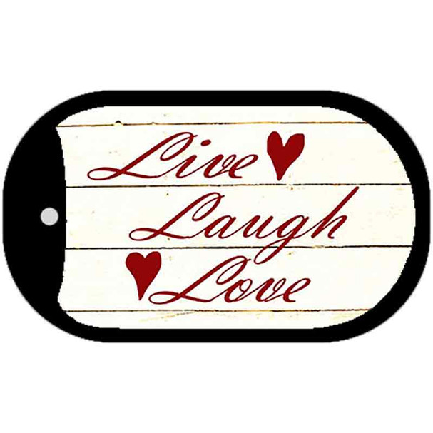 Live, Laugh, Love Novelty Metal Dog Tag Necklace DT-8770