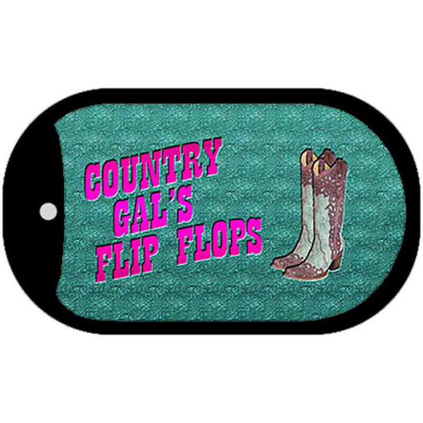 Country Gal's Flip Flops Novelty Metal Dog Tag Necklace DT-8820