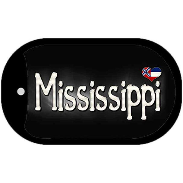 Mississippi Flag Script Novelty Metal Dog Tag Necklace DT-9462