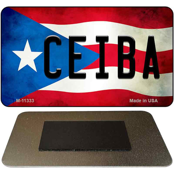 Ceiba Puerto Rico State Flag Novelty Metal Magnet M-11333
