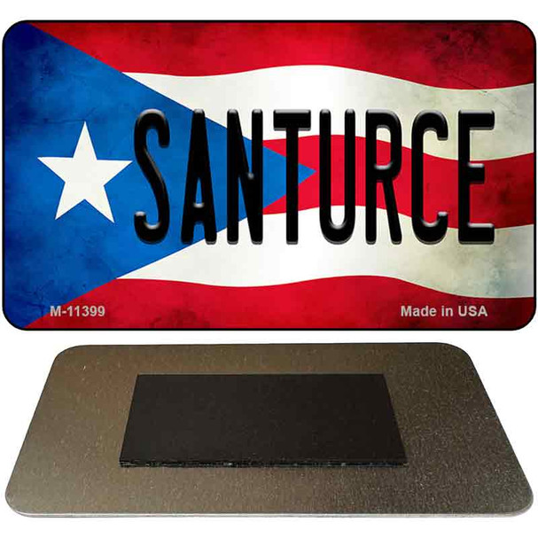 Santruce Puerto Rico State Flag Novelty Metal Magnet M-11399