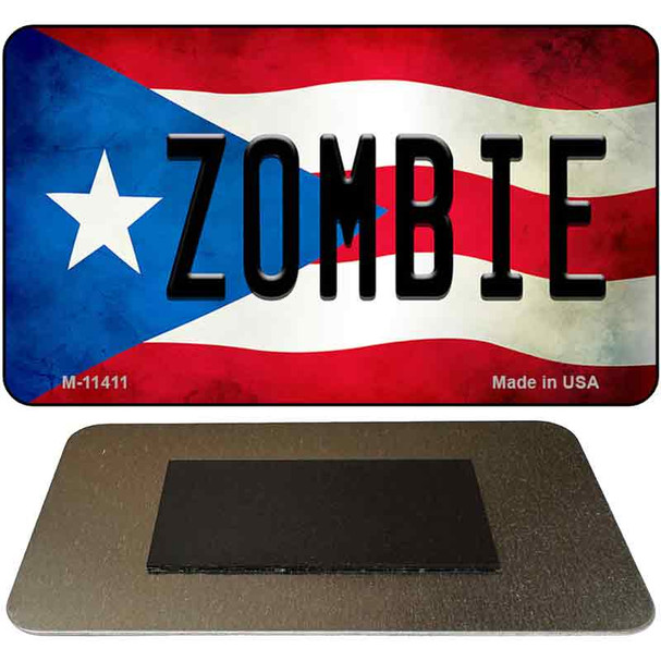 Zombie Puerto Rico State Flag Novelty Metal Magnet M-11411