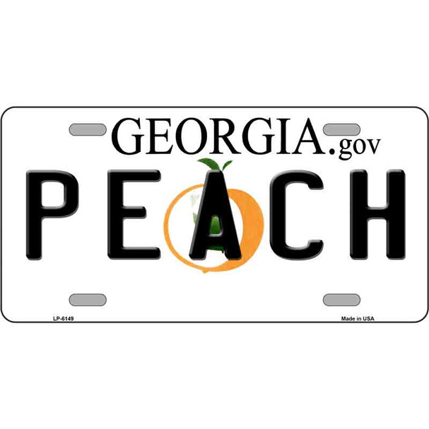 Peach Georgia Novelty Metal License Plate