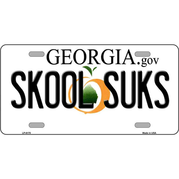 Skool Suks Georgia Novelty Metal License Plate