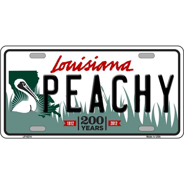 Peachy Louisiana Novelty Metal License Plate