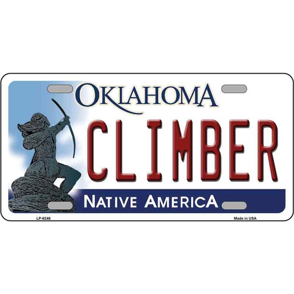 Climber Oklahoma Novelty Metal License Plate