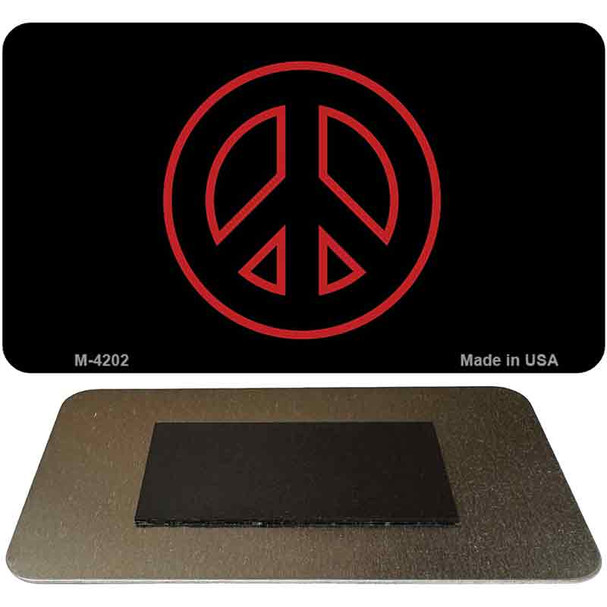 Red Peace Sign Novelty Metal Magnet M-4202