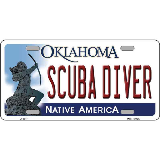 Scuba Diver Oklahoma Novelty Metal License Plate