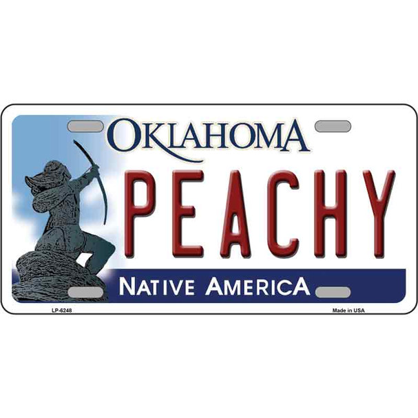 Peachy Oklahoma Novelty Metal License Plate