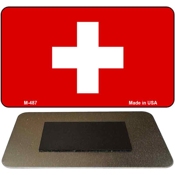 Switzerland Flag Novelty Metal Magnet M-487