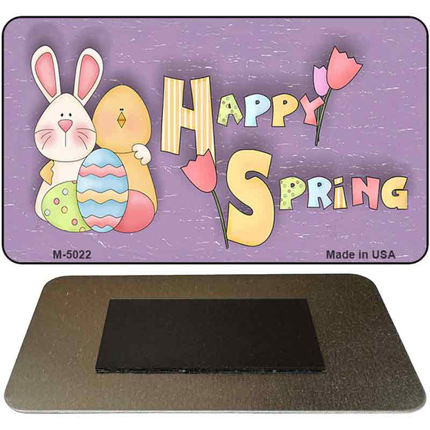 Happy Spring Yellow Novelty Metal Magnet M-5022