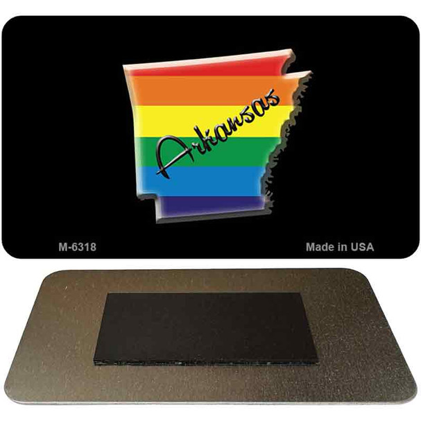 Arkansas State Outline Rainbow Novelty Metal Magnet M-6318