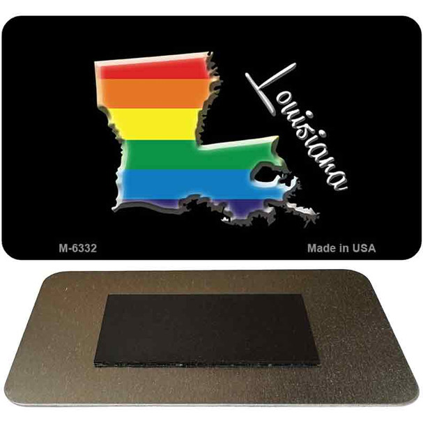 Louisiana State Outline Rainbow Novelty Metal Magnet M-6332