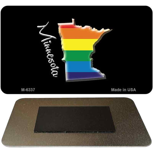 Minnesota State Outline Rainbow Novelty Metal Magnet M-6337