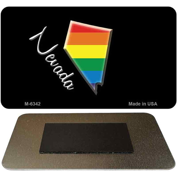 Nevada State Outline Rainbow Novelty Metal Magnet M-6342
