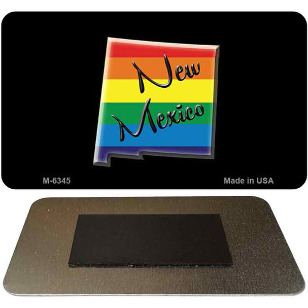 New Mexico State Outline Rainbow Novelty Metal Magnet M-6345