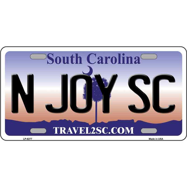 N Joy SC South Carolina Novelty Metal License Plate