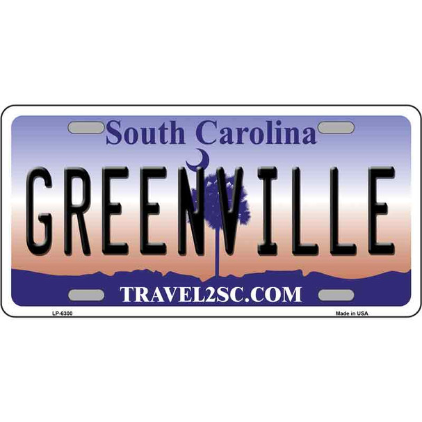 Greenville South Carolina Novelty Metal License Plate