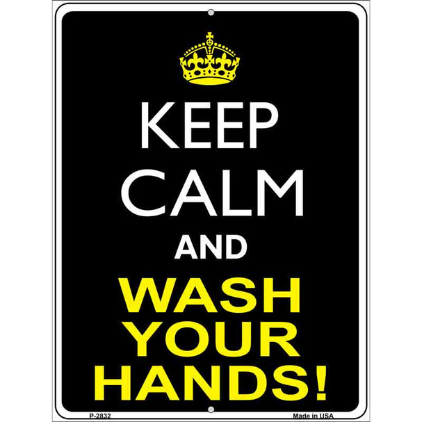 Keep Calm Wash Your Hands Novelty Metal Parking Sign