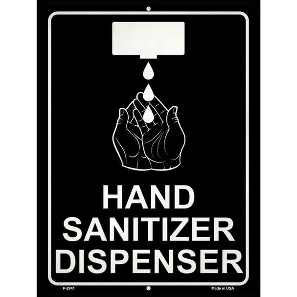 Hand Sanitizer Dispenser Novelty Metal Parking Sign