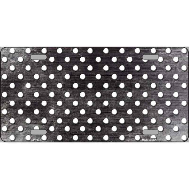 Black White Small Dots Oil Rubbed Metal Novelty License Plate