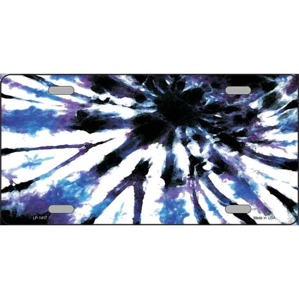 Purple Blue Tie-Dye Metal Novelty License Plate