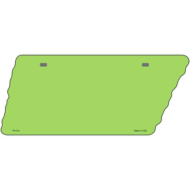 Lime Green Solid Novelty Metal Tennessee License Plate Tag TN-013