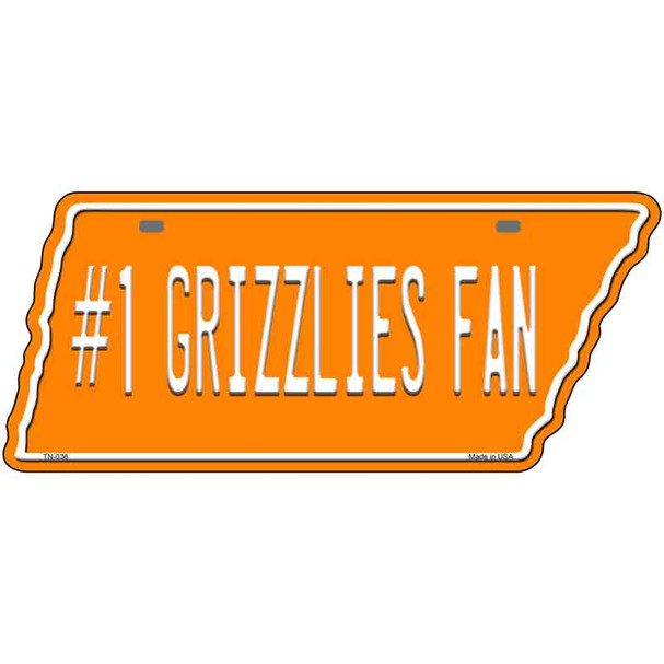 Number 1 Grizzlies Fan Novelty Metal Tennessee License Plate Tag TN-036