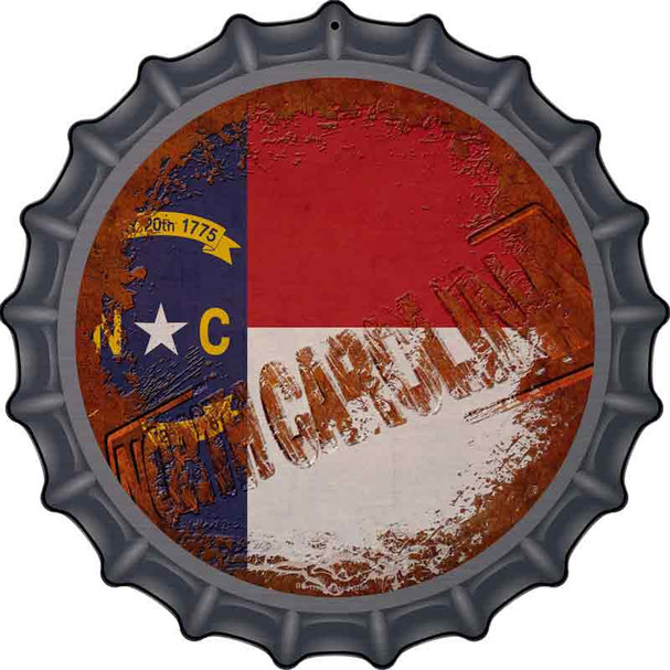 North Carolina Rusty Stamped Novelty Metal Bottle Cap Sign BC-1198