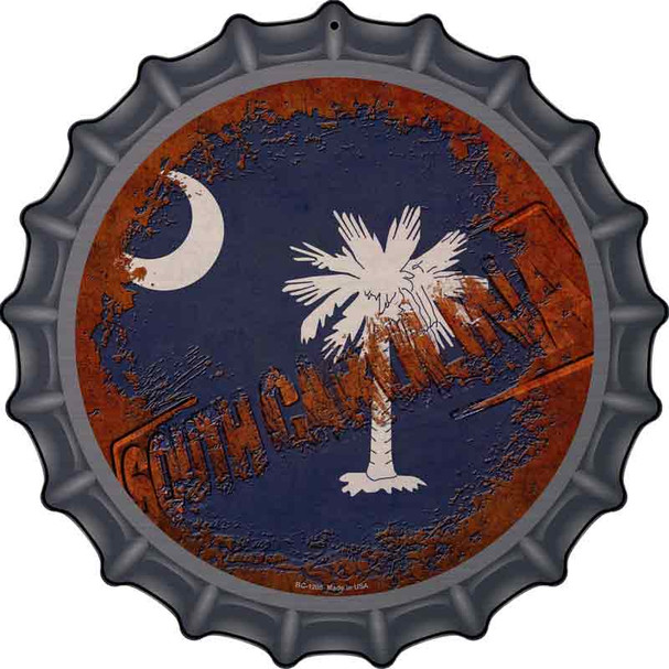 South Carolina Rusty Stamped Novelty Metal Bottle Cap Sign BC-1205