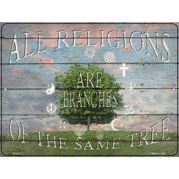 All Religions Novelty Metal Parking Sign