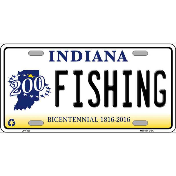 Fishing Indiana Novelty Metal License Plate