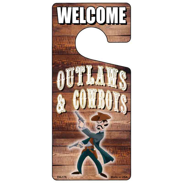 Outlaws & Cowboys Novelty Metal Door Hanger DH-178