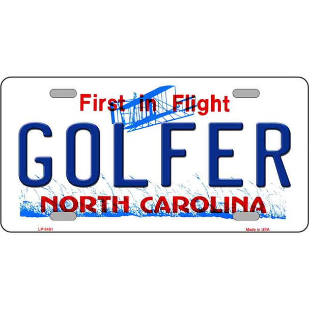 Golfer North Carolina Novelty Metal License Plate