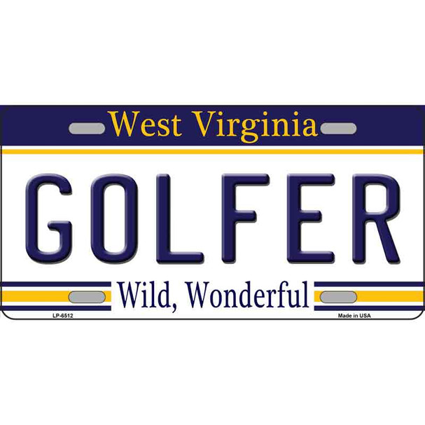 Golfer West Virginia Novelty Metal License Plate