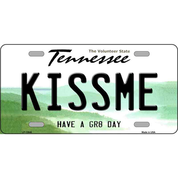 Kiss Me Novelty Metal License Plate Tag